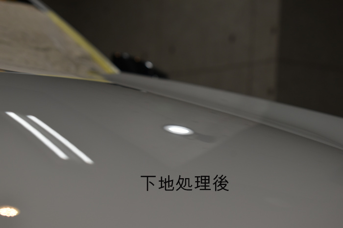 レクサスUXボンネット下地後-5